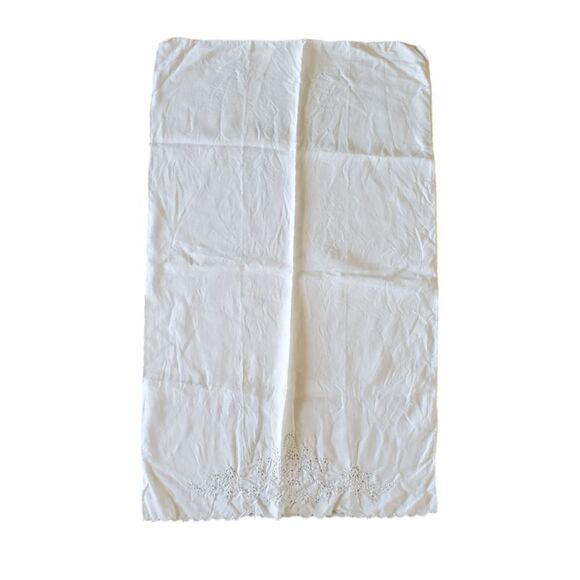 Vintage Large Embroidery & Eyelet Work Open Ended Pillow Cases 35 X 21 - Picture 2 of 9